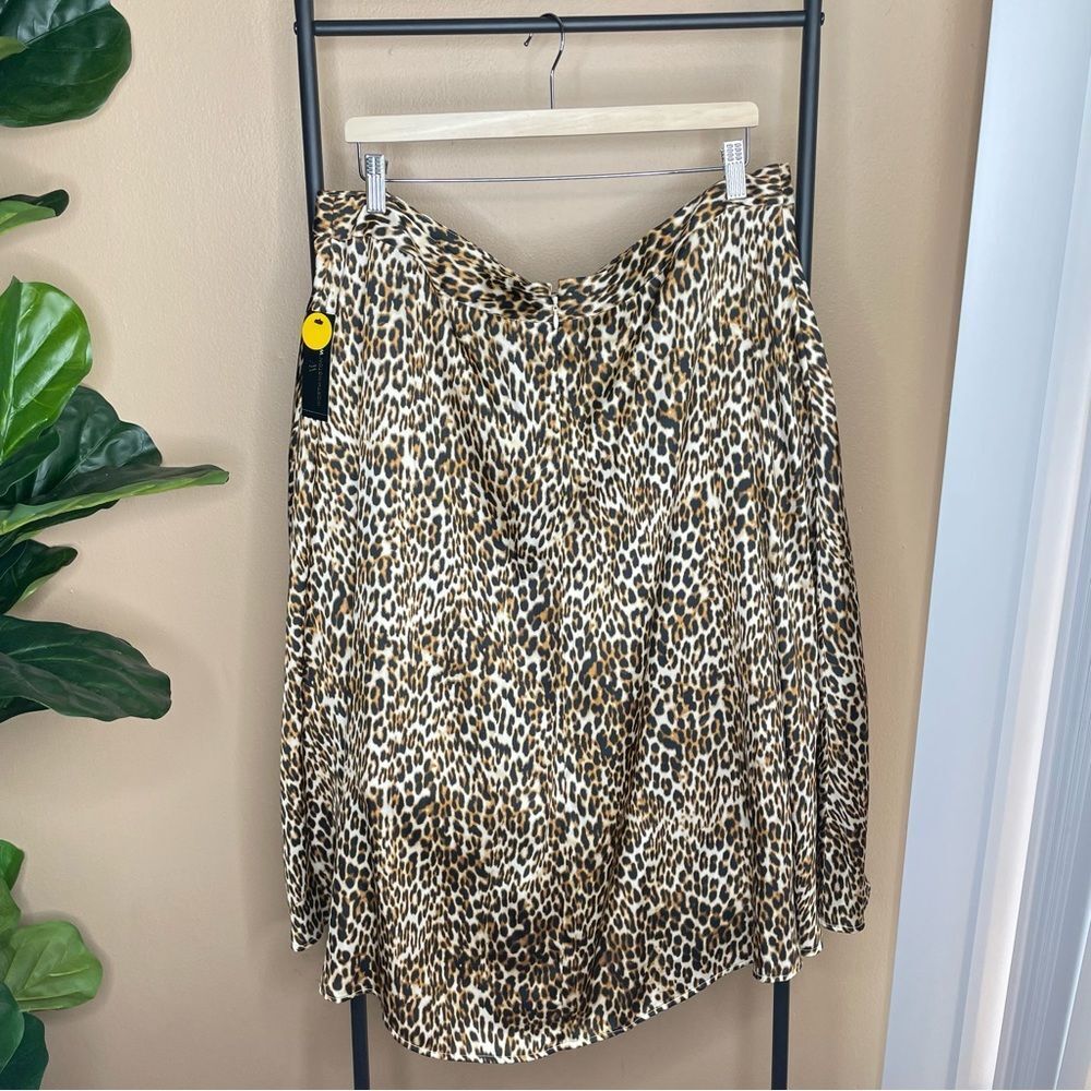 Worthington Leopard Print Midi Skirt Size 16W NWT